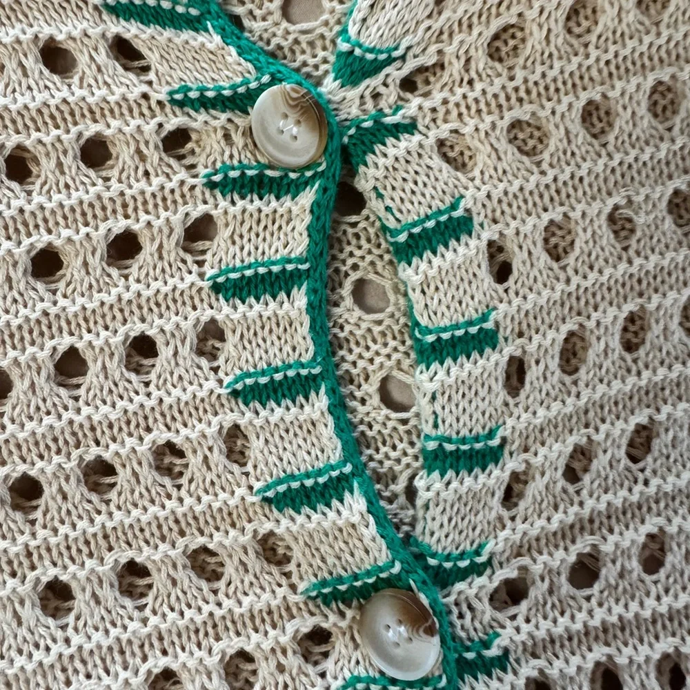 BiBi Edge Stitched Cactus
Patch Sweater  crochet southwestern medium - Picture 9 of 14